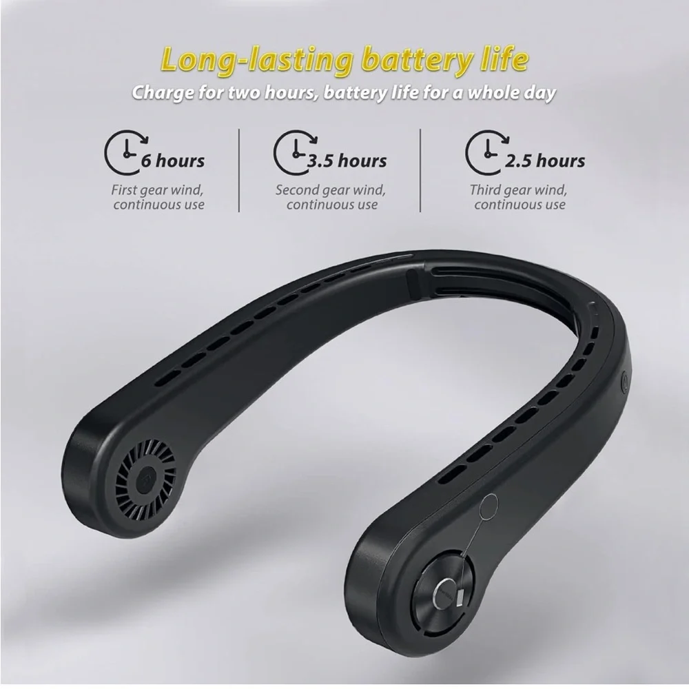 Amazon Black Wearable Fan Charger